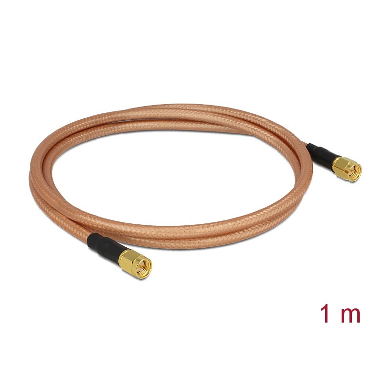 Delock Antennenkabel SMA Stecker - SMA Stecker RG-142 1 m low loss