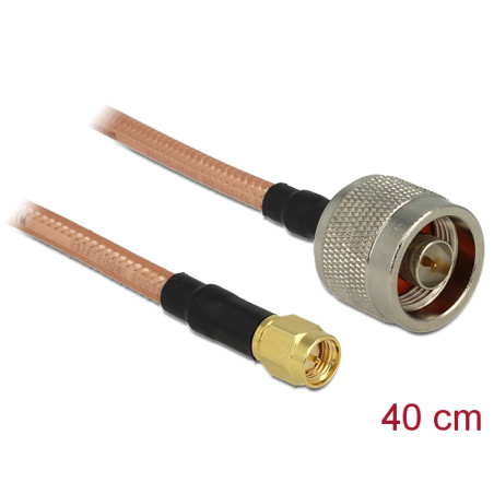 Delock Antennenkabel N Stecker - SMA Stecker RG-142 400 mm low loss