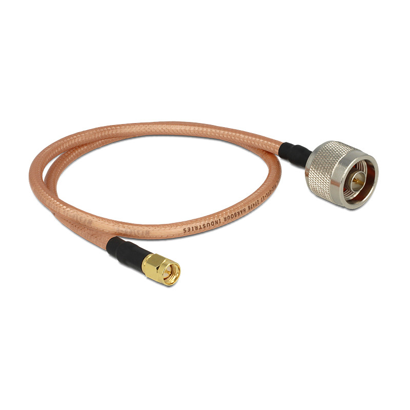Delock Antennenkabel N Stecker - SMA Stecker RG-142 400 mm low loss