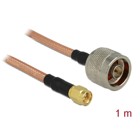 Delock Antennenkabel N Stecker - SMA Stecker RG-142 1 m low loss
