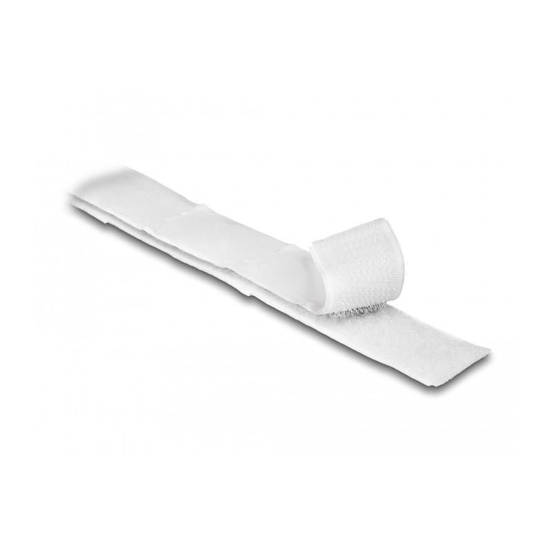 Delock Klettband selbstklebend mit Haft- und Flauschband L 1 m x B 20 mm weiß