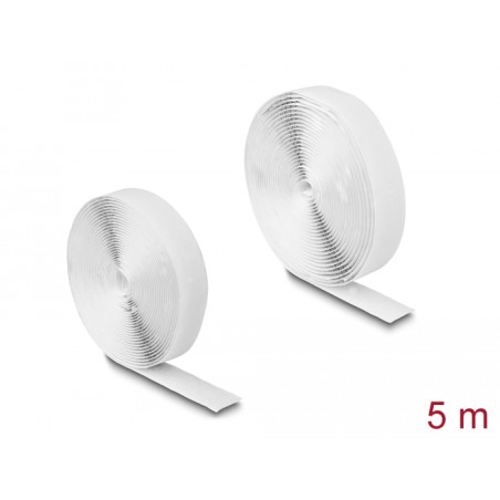 Delock Klettband selbstklebend mit Haft- und Flauschband L 5 m x B 20 mm weiß