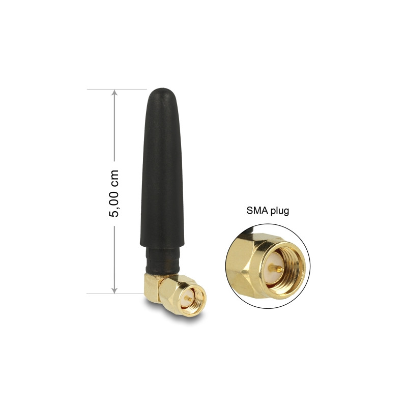 Delock ISM 433 MHz Antenne SMA 1 dBi omnidirektional flexibel schwarz