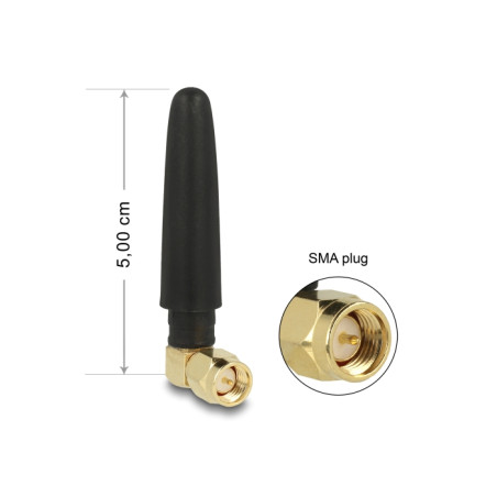 Delock ISM 433 MHz Antenne SMA 1 dBi omnidirektional flexibel schwarz