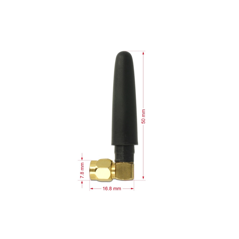 Delock ISM 433 MHz Antenne SMA 1 dBi omnidirektional flexibel schwarz
