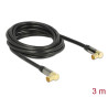 Delock Antennenkabel IEC Stecker gewinkelt - IEC Buchse gewinkelt RG-6/U 3 m schwarz