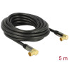 Delock Antennenkabel IEC Stecker gewinkelt - IEC Buchse gewinkelt RG-6/U 5 m schwarz