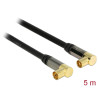 Delock Antennenkabel IEC Stecker gewinkelt - IEC Buchse gewinkelt RG-6/U 5 m schwarz