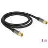 Delock Antennenkabel IEC Stecker - IEC Buchse RG-6/U 1 m schwarz