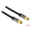 Delock Antennenkabel IEC Stecker - IEC Buchse RG-6/U 1 m schwarz