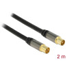 Delock Antennenkabel IEC Stecker - IEC Buchse RG-6/U 2 m schwarz