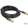Delock Antennenkabel IEC Stecker - IEC Buchse RG-6/U 3 m schwarz