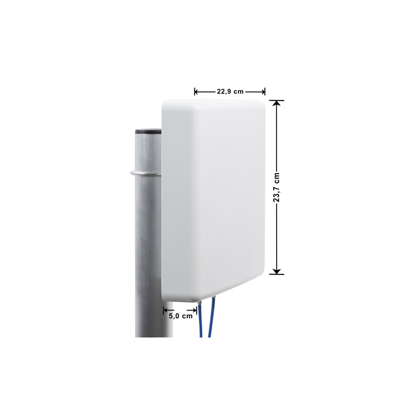 Delock LTE MIMO Antenne 2 x N Buchse 8 dBi direktional mit Anschlusskabel RG-402 37 cm outdoor beige