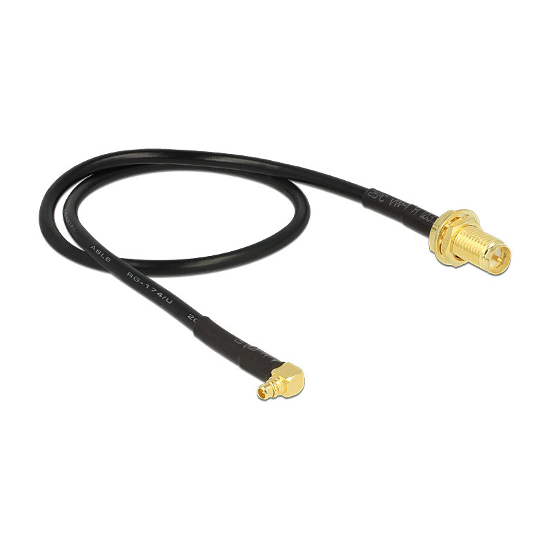 Delock Antennenkabel RP-SMA Buchse zum Einbau - MMCX 90° Stecker 320 mm