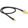 Delock Antennenkabel RP-SMA Buchse zum Einbau - MMCX 90° Stecker 320 mm