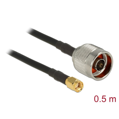 Delock Antennenkabel N Stecker - RP-SMA Stecker CFD200 0,5 m low loss