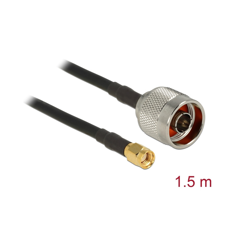 Delock Antennenkabel N Stecker - RP-SMA Stecker CFD200/RF200 1,5 m low loss