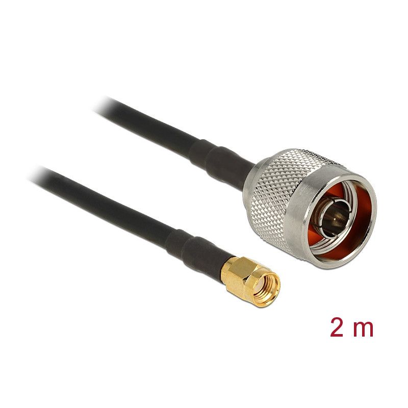 Delock Antennenkabel N Stecker - RP-SMA Stecker CFD200 2,0 m low loss