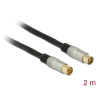 Delock Antennenkabel IEC Stecker - IEC Buchse RG-6/U quad shield 2 m schwarz Premium