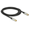 Delock Antennenkabel IEC Stecker - IEC Buchse RG-6/U quad shield 2 m schwarz Premium