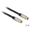 Delock Antennenkabel IEC Stecker - IEC Buchse RG-6/U quad shield 3 m schwarz Premium