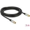 Delock Antennenkabel IEC Stecker - IEC Buchse RG-6/U quad shield 3 m schwarz Premium