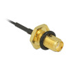 Delock Antennenkabel SMA Buchse zum Einbau zu I-PEX Inc., MHF® I Stecker 1.13 10 cm Gewindelänge 10 mm spritzwassergeschützt