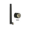 Delock ZigBee Antenne Multi Bluetooth, GSM, LTE, UMTS, WLAN IEEE 802.11 b/g/n SMA 1 ~ 4,3 dBi omni Gelenk schwarz