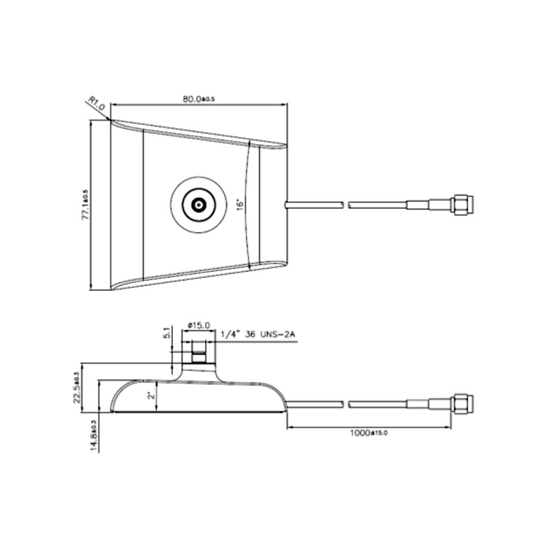 Delock Antennenfuß SMA Stecker - SMA Buchse 1 m low loss schwarz
