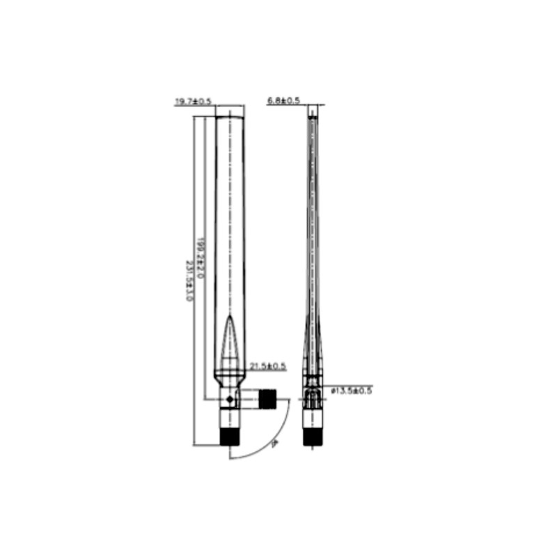Delock LTE Antenne SMA Stecker 0 - 4 dBi omnidirektional drehbar mit Kippgelenk schwarz