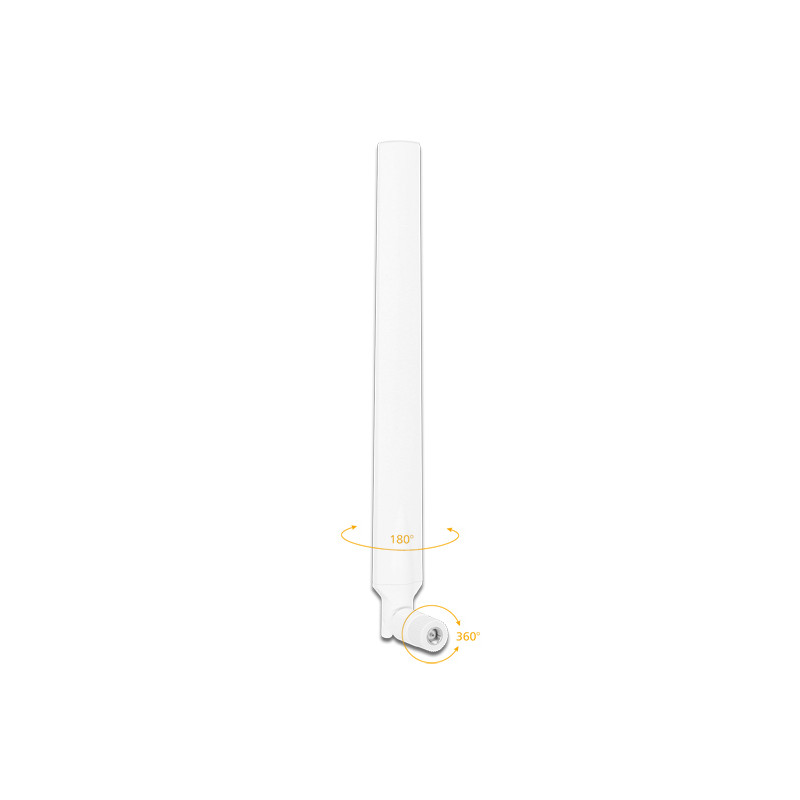 Delock LTE Antenne SMA Stecker 0 - 4 dBi omnidirektional drehbar mit Kippgelenk weiß