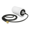Delock WLAN 802.11 ac/a/h/b/g/n Antenne RP-SMA Stecker 1,4 - 3 dBi omnidirektional mit Anschlusskabel (ULA 100, 1 m) weiß outdoo