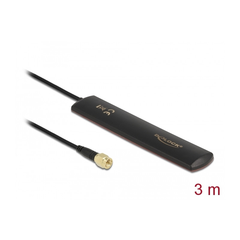 Delock LTE Antenne SMA 3 dBi omnidirektional starr schwarz Klebemontage