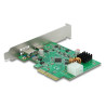 Delock PCI Express x4 Karte zu 1 x extern USB Type-C™ Buchse mit PD Funktion + 1 x extern USB Typ-A Buchse USB 10 Gbps