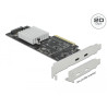 Delock PCI Express x8 Karte zu 2 x extern SuperSpeed USB 20 Gbps (USB 3.2 Gen 2x2) USB Type-C™ Buchse - Low Profile Formfaktor