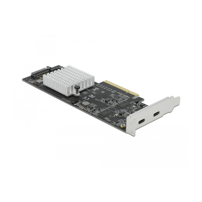 Delock PCI Express x8 Karte zu 2 x extern SuperSpeed USB 20 Gbps (USB 3.2 Gen 2x2) USB Type-C™ Buchse - Low Profile Formfaktor
