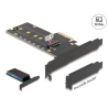 Delock PCI Express x4 Karte zu 1 x intern NVMe M.2 Key M mit Kühlkörper und RGB LED Beleuchtung - Low Profile Formfaktor