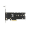 Delock PCI Express x4 Karte zu 1 x intern NVMe M.2 Key M mit Kühlkörper und RGB LED Beleuchtung - Low Profile Formfaktor