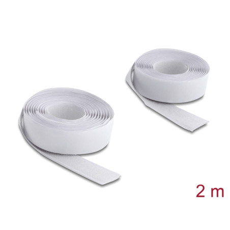 Delock Klettband selbstklebend mit Haft- und Flauschband L 2 m x B 20 mm weiß