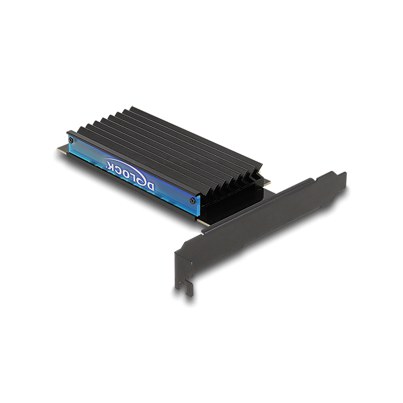 Delock PCI Express x4 Karte zu 1 x intern NVMe M.2 Key M mit Kühlkörper und RGB LED Beleuchtung - Low Profile Formfaktor