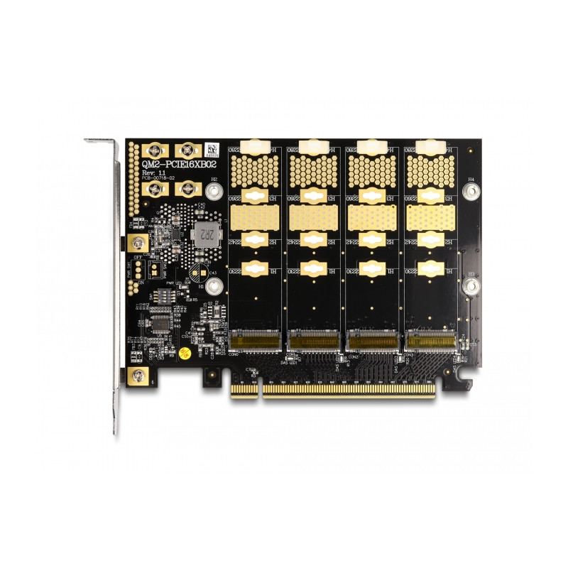 Delock PCI Express x16 Karte zu 4 x intern NVMe M.2 Key M - Bifurcation