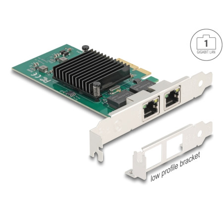 Delock PCI Express x4 Netzwerkkarte Gigabit LAN 2 x RJ45 i82576