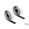 Delock Klettband selbstklebend mit Haft- und Flauschband L 5 m x B 25 mm schwarz