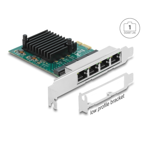 Delock PCI Express x1 Netzwerkkarte Gigabit LAN 4 x RJ45 RTL8111