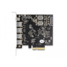 Delock PCI Express x4 Karte zu 1 x USB Type-C™ + 4 x USB Typ-A - SuperSpeed USB 10 Gbps