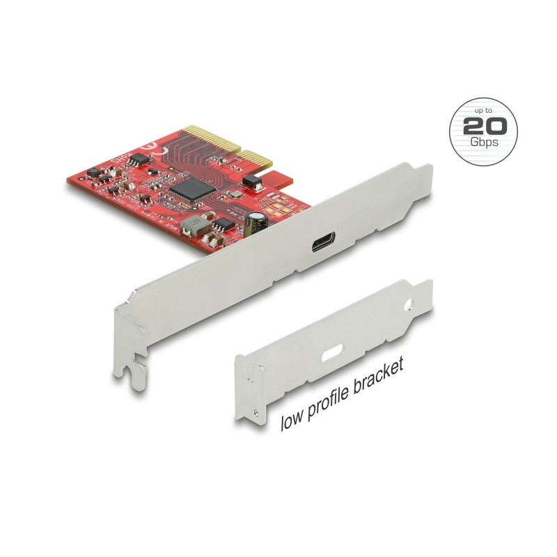 Delock PCI Express x4 Karte zu 1 x extern USB 20 Gbps USB Type-C™ Buchse - 3 A