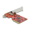 Delock PCI Express x4 Karte zu 1 x extern USB 20 Gbps USB Type-C™ Buchse - 3 A
