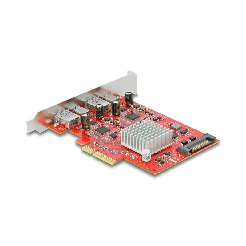 Delock PCI Express x4 Karte zu SuperSpeed USB 10 Gbps mit 2 x USB Typ-A und 2 x USB Type-C™ - Dual Channel