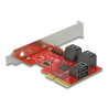Delock 6 Port SATA PCI Express x4 Karte - Low Profile Formfaktor