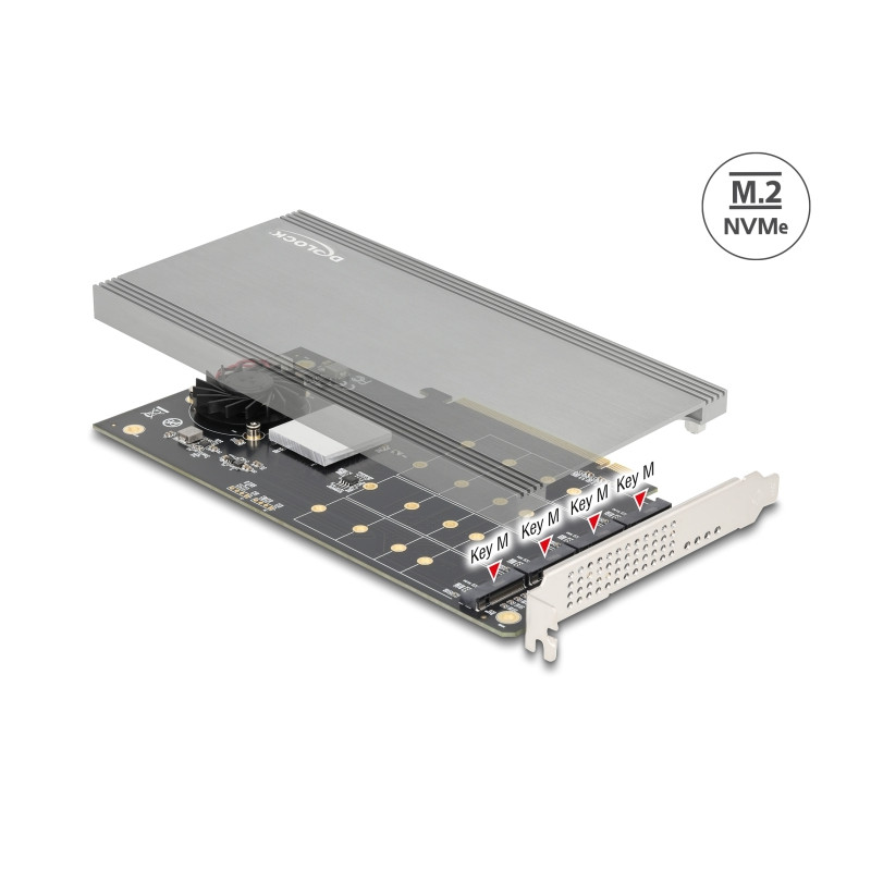 Delock PCI Express x16 Karte zu 4 x intern NVMe M.2 Key M
